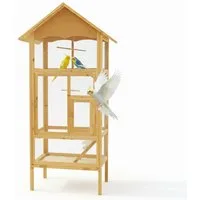 Mucola Vogelhaus Vogelvoliere Holz Vogelkäfig Käfig Papageienkäfig M02 Außenvoliere, Imprägniert und verzinkt