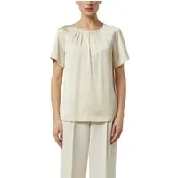 comma Shirtbluse Sommer-Bluse mit gerafftem Kragen und Cut-out
