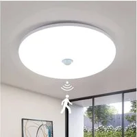 Riserva LED Deckenleuchte LED Deckenleuchte 36W Weiß Rund mit Bewegungsmelder für Feuchtraum, LED wechselbar