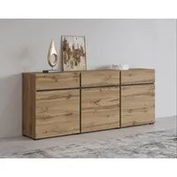 OTTO home Sideboard Cross,Breite 180 cm, moderne grifflose Kommode,3 Türen/3 Schubkästen, Schubladenschrank mit viel Stauraum, Einlegeböden verstellbar