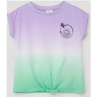 s.Oliver Kurzarmshirt T-Shirt T-Shirt mit Farbverlauf und Knoten-Detail