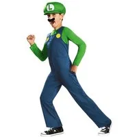Smiffys Kostüm Nintendo Super Mario Brothers Luigi Kinder Kostüm, Der Bruder des Nintendo-Helden Super Mario: klassisches Luigi-Kostüm