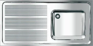 KWC Aquarotter Gewerbespüle, MAXIMA, Edelstahl, 1200x382x600 mm, Tropfteil links, 2000057698 2000057698