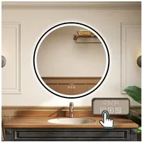 duschspa Badspiegel mit LED Beleuchtung Kalt/Neutral/Warmweiß dimmbar Beschlagfrei, Bluetooth 5.0, Uhr