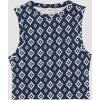 s.Oliver Muskelshirt T-Shirt Verkürztes Tanktop aus Rippware im Slim Fit