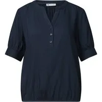 STREET ONE Kurzarmbluse LTD QR Splitneck blouse w gath