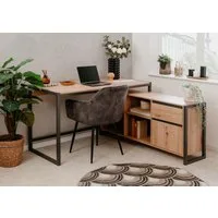 möbelvita Eckschreibtisch Schreibtisch Portland 37A in Artisan Oak / anthrazit - Eckschreibtisch