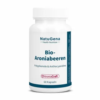 NatuGena Bio-Aroniabeeren | 60 Kapseln | Superfood mit Anthocyanen, Polyphenolen, Vitaminen und Mineralstoffen | vegan