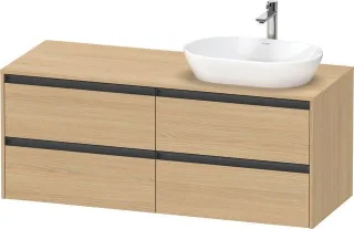 Duravit Ketho.2 Konsolenwaschtischunterbau wandhängend Natur Eiche Matt 1400x550x568 mm - K24898R303 K24898R30300000