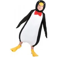 JADEO Kostüm Pinguin-Kinderkostüm Tier schwarz-weiß-gelb