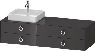 Duravit White Tulip Konsolenwaschtischunterbau wandhängend Graphit Hochglanz 1600x550x408 mm - WT499 WT4995LH1H10000