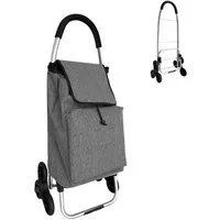 relaxdays Einkaufstrolley Treppensteiger 45 l, 45 l, grau