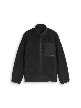 Denim Tom Tailor - Relaxed Fit Teddy Jacke Coal Mine Grey - Gr. - XXL