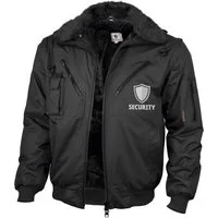 Qualitex Workwear Pilotenjacke 4-in-1 Herren SECURITY warme Arbeitsjacke Bomberjacke wasserfest abnehmbare Ärmel, winddicht, ideal für Arbeit & Outdoor