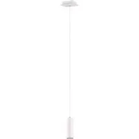 TRIO Leuchten LED Pendelleuchte, Dimmfunktion, LED wechselbar, Warmweiß, kleine Esstisch-lampe einflammig schmal über Kücheninsel Weiß, Ø12cm