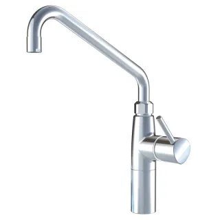 KWC Hebelmischer, Schwenkauslauf Gastro ganzchrom Ausladung 300, mit Säule 100mm 24501054000