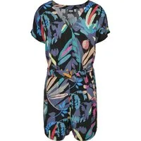 URBAN CLASSICS Jumpsuit Urban Classics Damen Ladies Short Viscose Belt Jumpsuit (1-tlg)