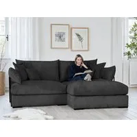 Home affaire Ecksofa Casa XL L-Form, B: 190 cm, 4 Zierkissen, Mega-Sofa, in Cord oder Chenille-Struktur, Federkern