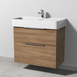 Sanipa 3way Waschtischunterbau zu Laufen VAL Waschtisch mit 2 Auszügen, Eiche-Kansas UM82359