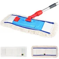 Hypafol Wischmopp SET mit Magnethalterung 40-50cm Bodenwischer 3 Möppe Mopphalter Stiel, I Profi-Bodenreinigung für Zuhause