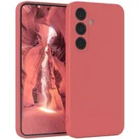 EAZY CASE Handyhülle für Samsung Galaxy S25 Hülle Silikon 6,2 Zoll, Schutzhülle mit Kameraschutz stoßfest Telefonhülle Matt Rot / Hellrot