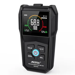 MESTEK WM700A Moisture Meter Electromagnetic Technology VA Reverse Screen Multi Material Use Softwood Hardwood Drywall M