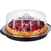 APS Kuchenplatte Thermo Tablett Set, Edelstahl, Kunststoff, Ø 34 cm, Kühlfunktion durch 2 Kühlakkus