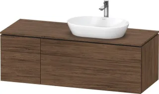 Duravit L-Cube Konsolenwaschtischunterbau wandhängend Nussbaum dunkel Matt 1420x550x482 mm - LC48750 LC4875021210000