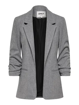 ONLY - ONLCIVA 3/4 HERRINGBONE BLAZER CC TLR Medium Grey Melange - Gr. - 36