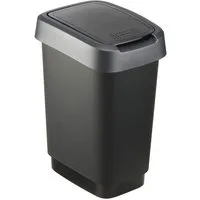 ROTHO Mülleimer Rotho Swingeimer 10L Twist schwarz