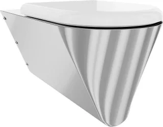 KWC Aquarotter T-WC, CAMPUS, Edelstahl, wandhängend, 360x407x700 mm, Sitz weiß, barrierefrei, 360000 3600000654