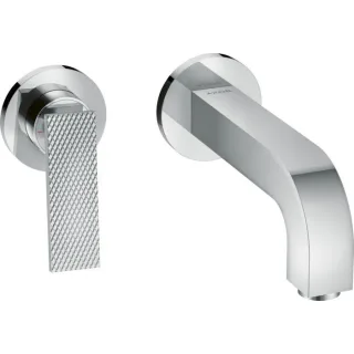 hansgrohe Axor Citterio Fertigmontageset 39181000 Unterputz-Waschtischarmatur, Auslauf 220mm und Rosette, mit Hebelgriff, Rautenschliff, chrom