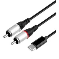 euroharry 1m USB Typ C auf Dual RCA Cinch Stecker Audio Stereo Y Splitter Audio- & Video-Adapter, 100 cm