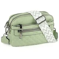 TANTOMI Schultertasche Umhängetaschen Damen, Crossbody Bag mit mehreren Fächern (Damen Handtasche mit Weich Breiter Gurt), Design mit mehreren Reißverschlüssen
