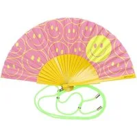 Giftcompany Handfächer Fächer Fififan Smiley Rosa Gelb