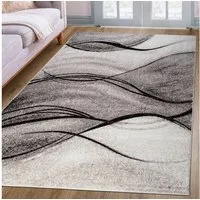 OTTO home Teppich Tritom, rechteckig, Höhe: 9 mm, mit besonders weichem Flor, Kurzflor, modernes Wellen Muster