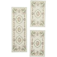 THEKO Bettumrandung Flomi Floral, Höhe 3 mm, (3-tlg), Bettvorleger, Läufer-Set für das Schlafzimmer, gewebt, Blumen Design