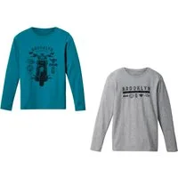 bonprix Langarmshirt (Packung, 2-tlg) bequeme Passform, mit Frontmotiv, für den Alltag