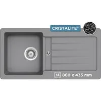 Schock Granitspüle Typos D-100 S, rechteckig, 86/43,5 cm, mit Ablauf und Abtropffläche, links und rechts einbaubar