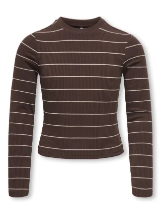 KIDS ONLY - KOGLUPE L/S STRIPE TEE JRS Chicory Coffee - Gr. - 140