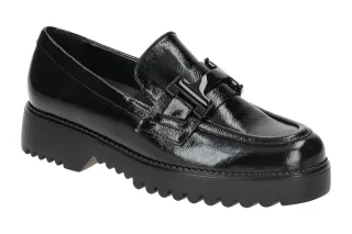 "Gabor 72.452.97 FLORENZ Damen Slipper Halbschuhe Schwarz Lack Mokassin Stil"