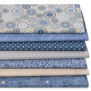 Patchwork- und Quiltpaket "Mandala Marokko", blau-color