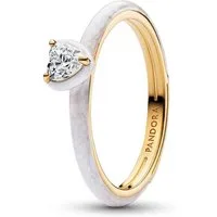 Pandora Fingerring Chakra Herz Damenring, IP Gold, Zirkonia, Emaille von PANDORA