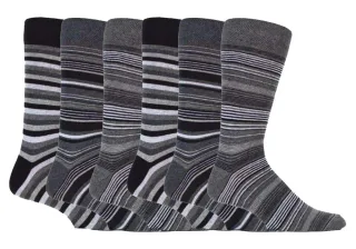 6er-Pack farbenfrohe gestreifte Baumwollsocken für Herren in 7 verschiedenen Ausführungen