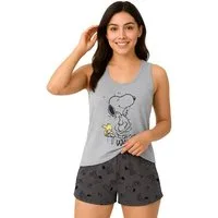 United Labels® Schlafanzug The Peanuts Snoopy und Woodstock - On Our Way Set Tanktop und Shorts