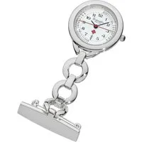 Eichmüller Krankenpflegeuhr Schwesternuhr 3010-6S – Silberfarben, Clip-Uhr, für medizinisches Personal, 27 mm