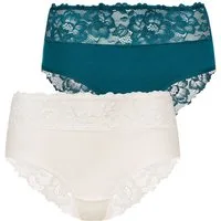 Evoni Hipster Damen Unterwäsche 2er Wäsche-Set Brazilian Slips Spitze