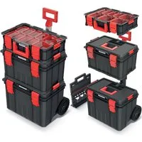 Prosperplast Werkzeugkoffer Kistenberg Werkzeugtrolley MODULAR SOLUTION SET Werkzeugkasten mit Org