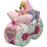 Geschenketorten-Gebhardt Windeln Windeltorte, Windelmotorrad Spotzal, Windelgeschenk Mädchen