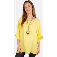 Seasons of April Kurzarmbluse LINA OVERSIZED Weit geschnittene Leinenbluse